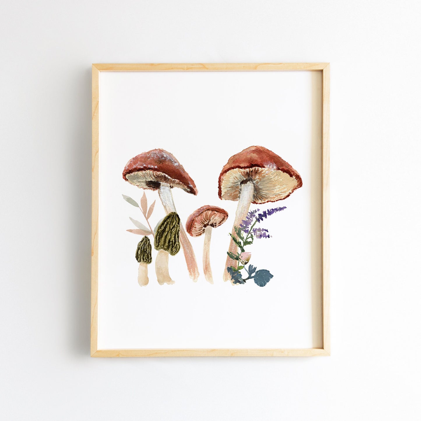 Mushroom Floral Nursery Art Print | Set of 3