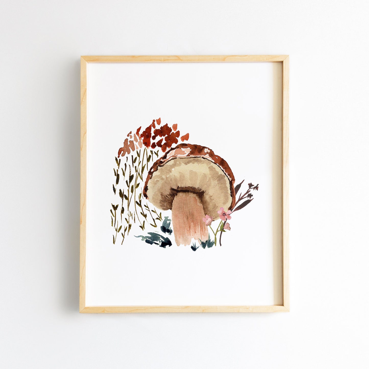 Mushroom Floral Nursery Art Print | Set of 3