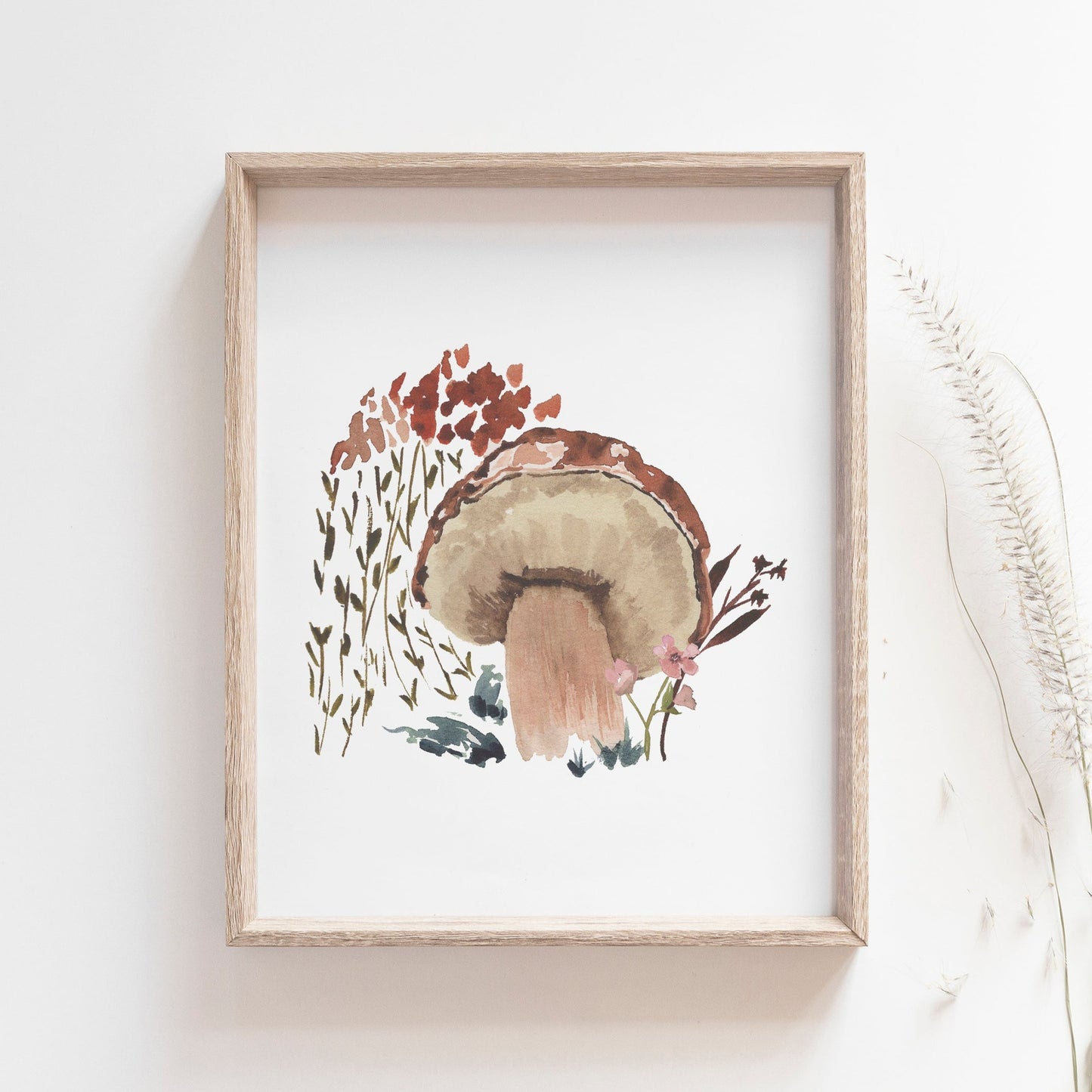 Mushroom Floral Nursery Art Print | Set of 2