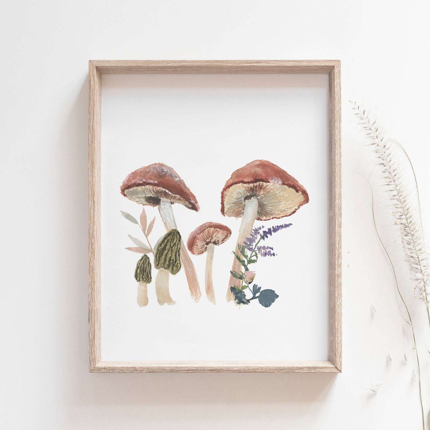 Mushroom Floral Nursery Art Print | Set of 2